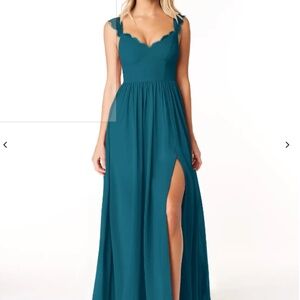 Azazie Ink Blue Cleobella Bridesmaid Dress